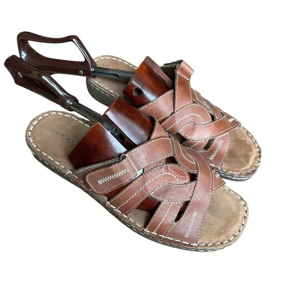Natural natural soul woman’s size 10 Tan Leather Sandals - Picture 6 of 7